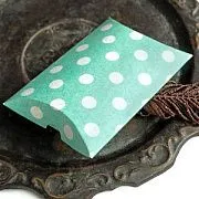 Коробка сборная "Горошки", картон, цвет бирюзовый, 11 см