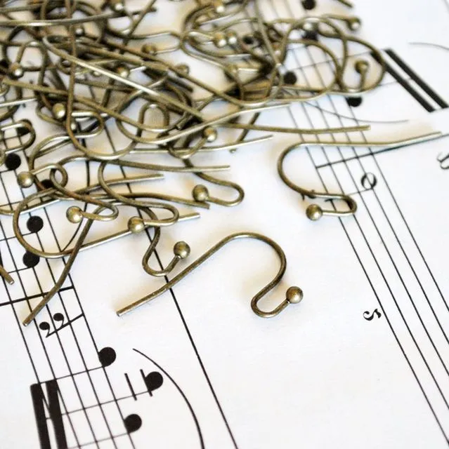 швензы "крючок", цвет античная бронза, 11х22 мм