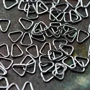 Бейл "Треугольник", 304 Stainless Steel, цвет стальной, 6.5x5x0.7 мм (уп 125 шт+/-10 шт)
