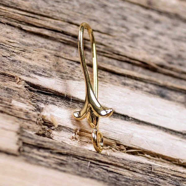 швензы "лилия", цвет золото, 23х6 мм