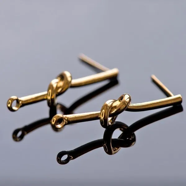 пуссеты "канат", позолота, 28x15x7 мм