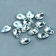 Кабошон стекло Кристалл, каплевидный, цвет Crystal, 14х10 мм