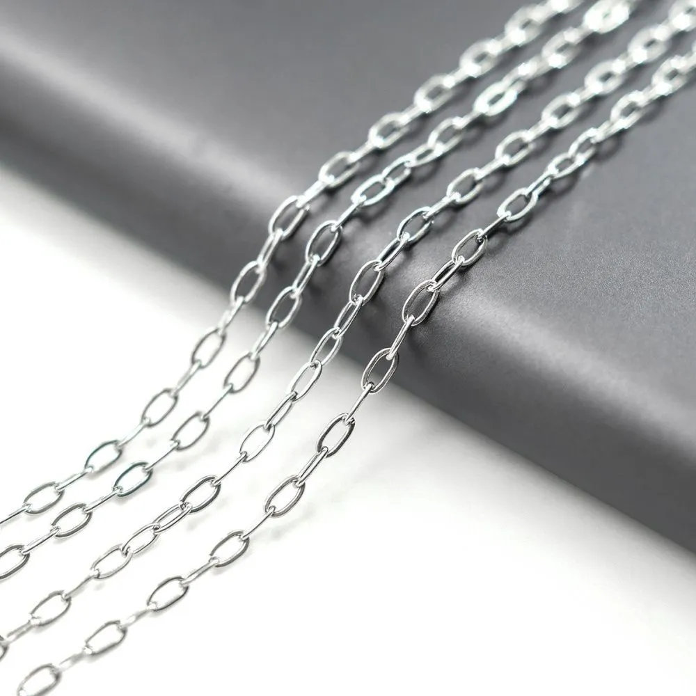 цепочка "овал 304", цвет стальной, звено 4x2x0.5 мм