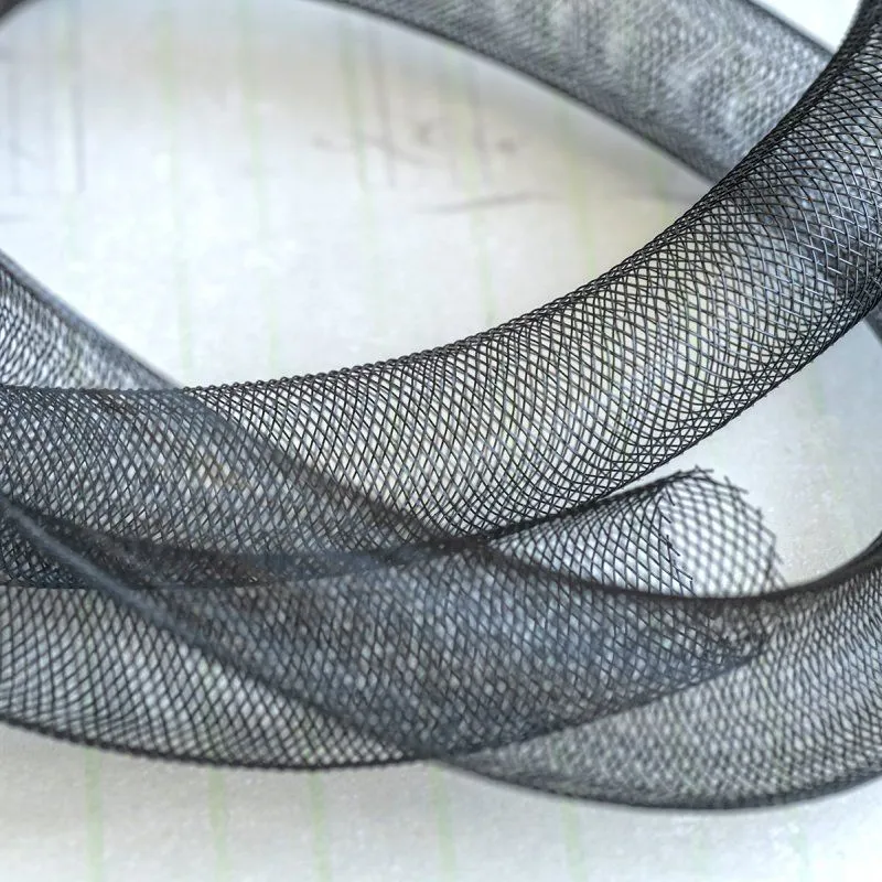 ювелирная сетка, пластик, цвет черный, диаметр 16 мм