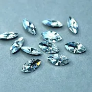 Кабошон стекло Кристалл, Navette, цвет Crystal, 18х9 мм