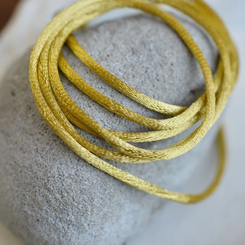 шнур атласный для кумихимо, цвет темный золотой, 2 мм