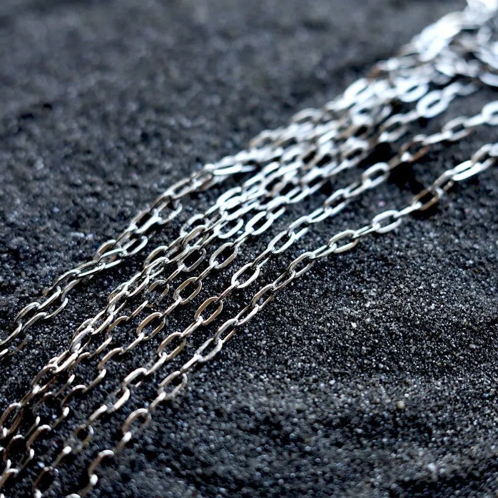 цепочка "скрепка 304", цвет стальной, звено 4x2x0.5 мм