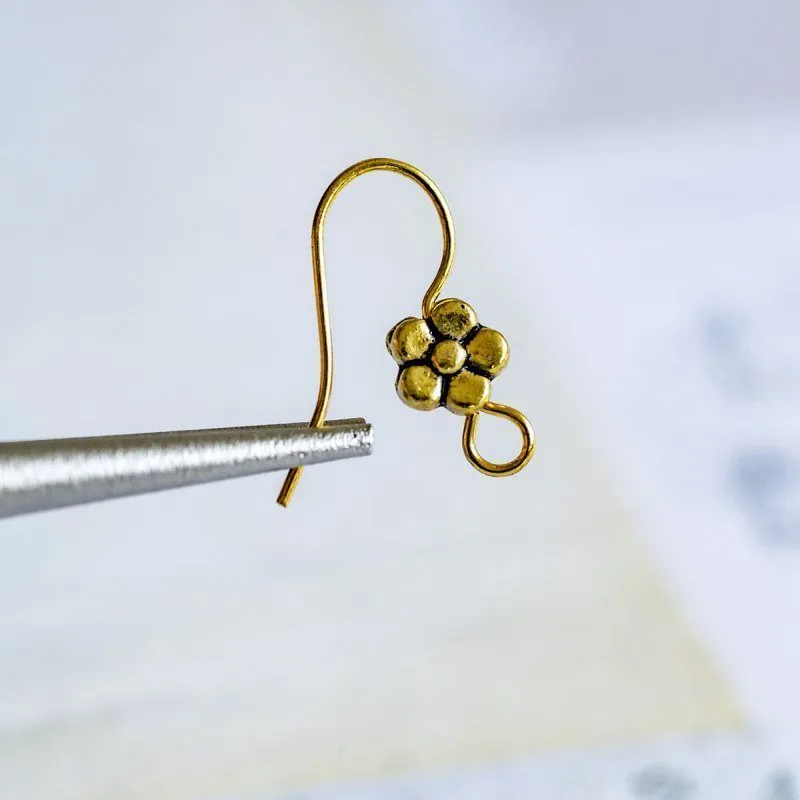 швензы "цветок", цвет античное золото, 18х18х3 мм