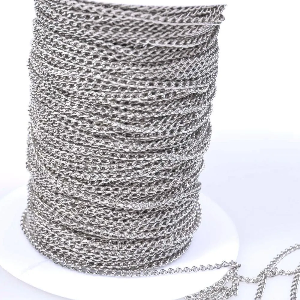 цепочка "твист", цвет платина, звено 3х2х0.5 мм