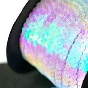Пайетки на нити, цвет белый радужный, диаметр 6 мм