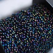 Бисер на нити, цвет ирис сине-зеленый, 1.5~3x1.5~2 мм