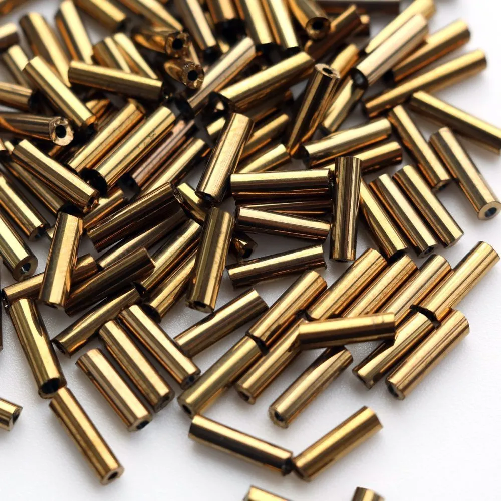 бисер "радуга", стеклярус, цвет латунь металлик (уп 7 г)