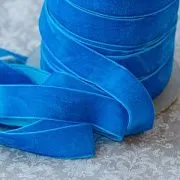 Лента, бархат, цвет темно-голубой, ширина 19 мм