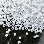 Бисер "Радуга", цилиндр, цвет белый матовый, 1.5-2x1-2 мм (уп 7 г)