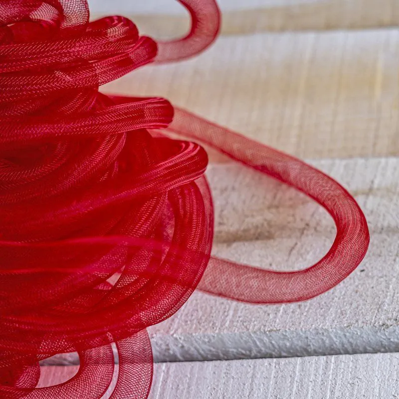 ювелирная сетка, пластик, цвет красный, диаметр 16 мм