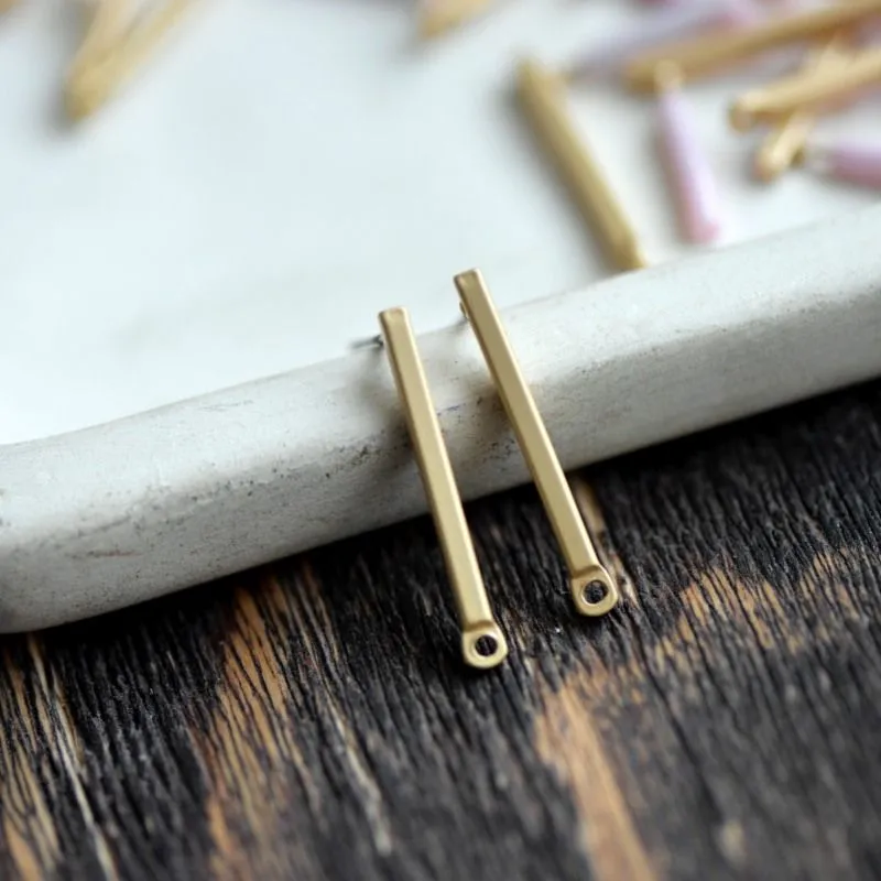 пуссеты "стик", цвет матовое золото, 25x3 мм