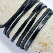 Шнур кожаный, плоский, цвет черный, 3х2 мм