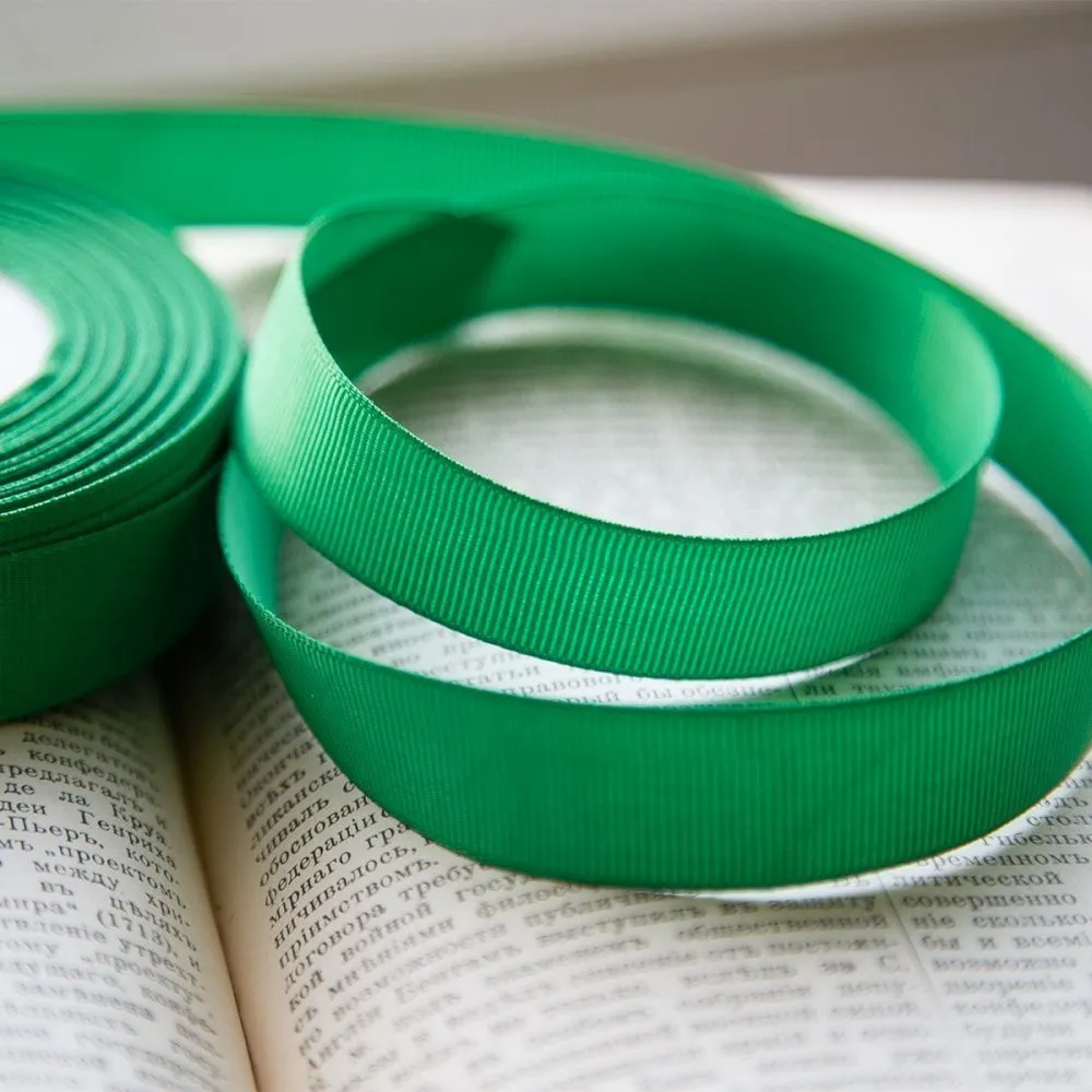 лента репсовая, цвет зеленый, ширина 20 мм ленты