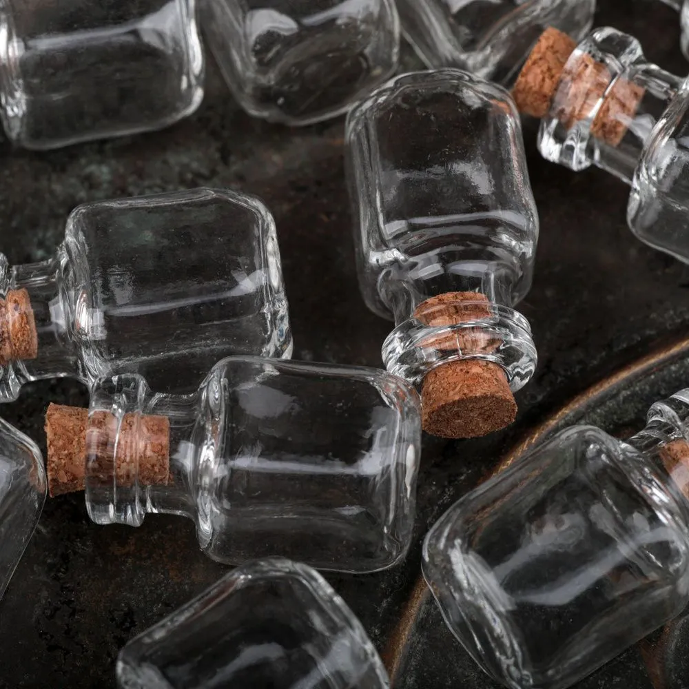 бутылочка с крышкой, прозрачная, 25x14x14 мм