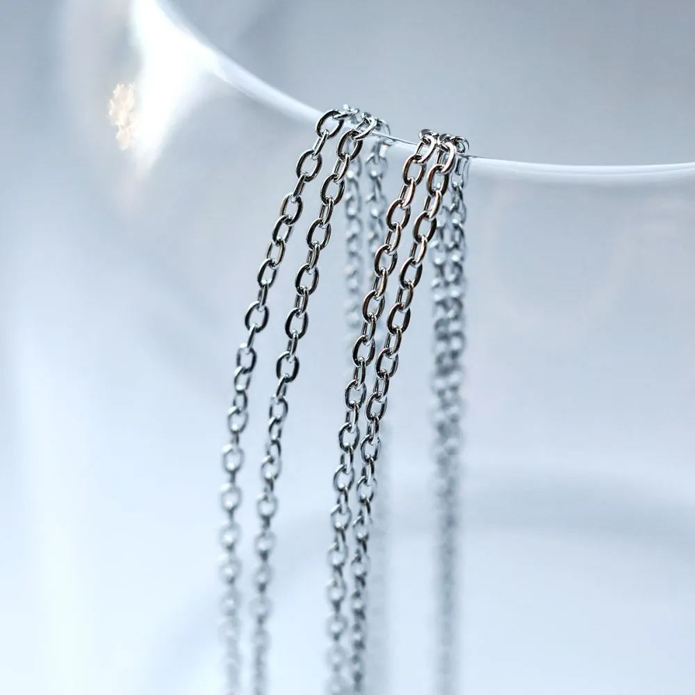 цепочка "кросс 304", цвет стальной, звено 2x1.7x0.4 мм