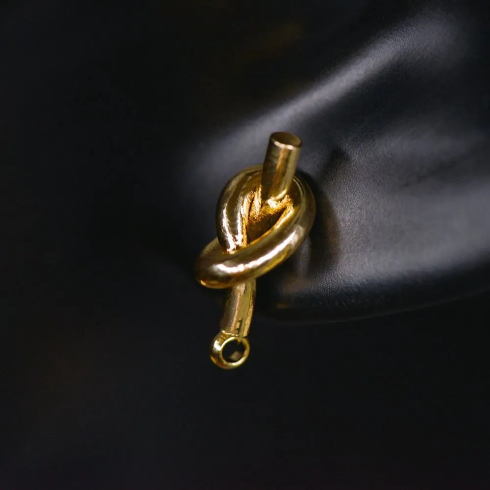 пуссеты "узел", позолоченные, 15x6 мм