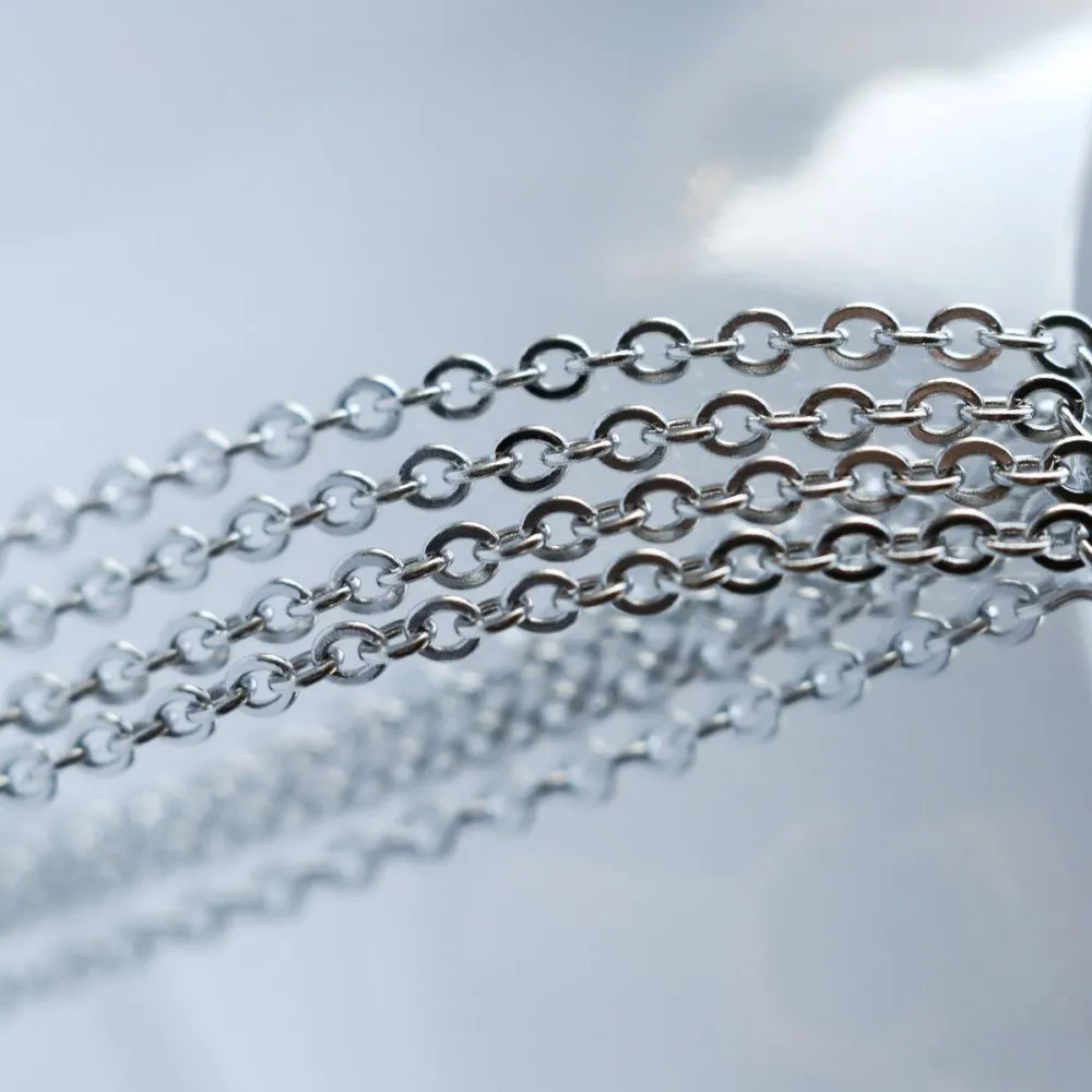 цепочка "кросс 304", цвет стальной, звено 3x2.5x0.6 мм