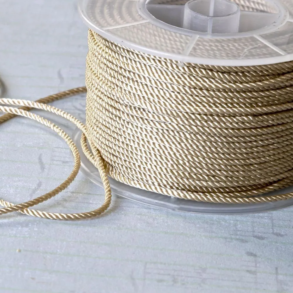 шнур витой из нейлона, цвет бежевый, 1.5 мм