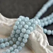 Бусина кварц 6, цвет серо-голубой колорир., 6 мм (стренд 18 шт.)