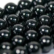 Бусина имитация нефрита 8, цвет черный, колорир., 8 мм (стренд 12 шт.)
