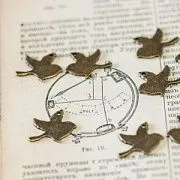 Подвеска металлическая "Птичка-Бижу", цвет античная бронза, 21х18х2 мм