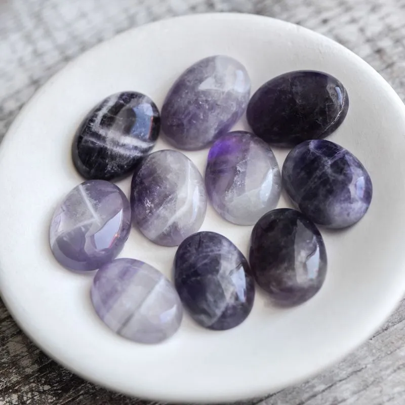 кабошон аметист овальный, цвет фиолетовый, 25x18 мм