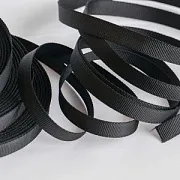 Лента репсовая, цвет черный, ширина 10 мм