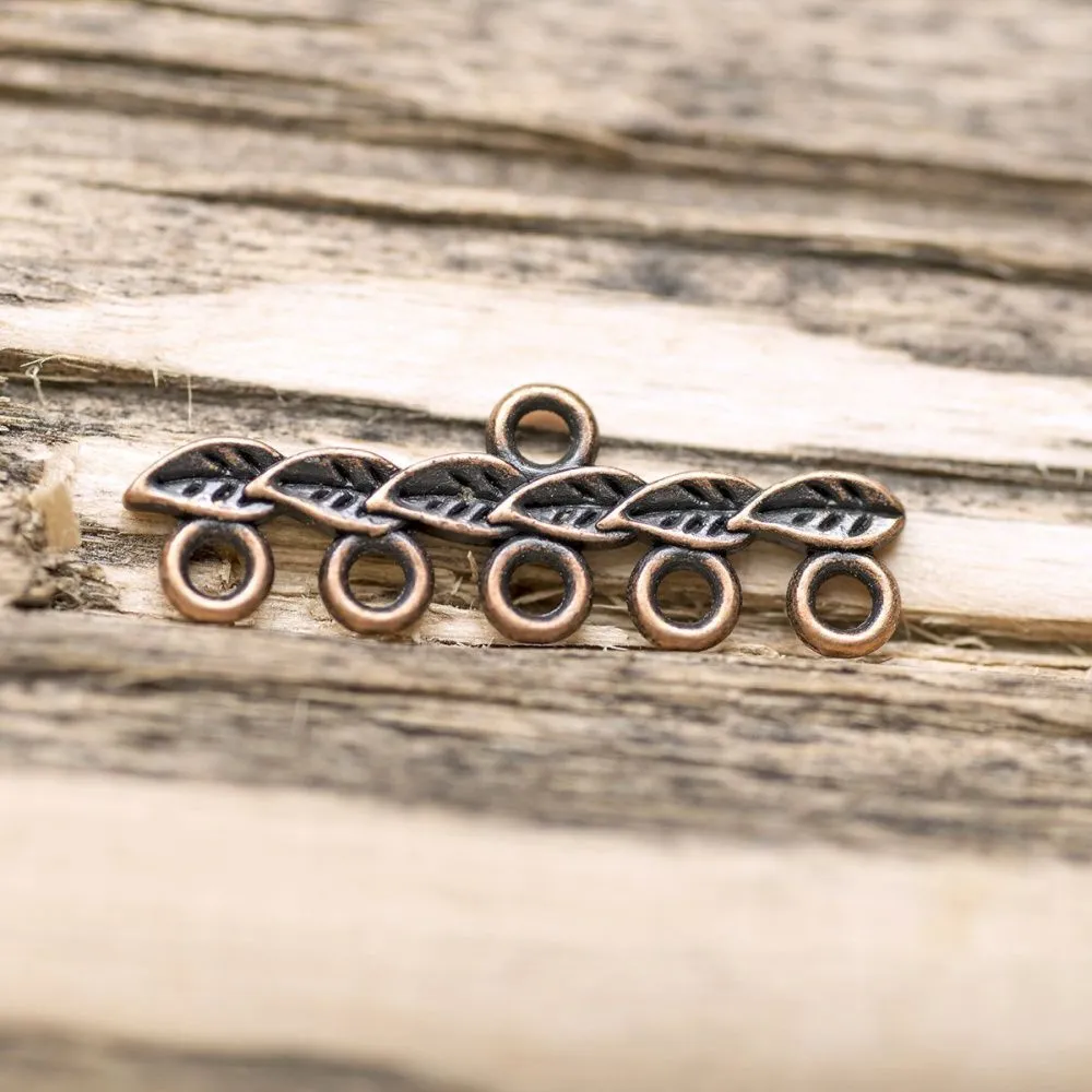 коннектор "листва", цвет красная медь, 26х10х2 мм