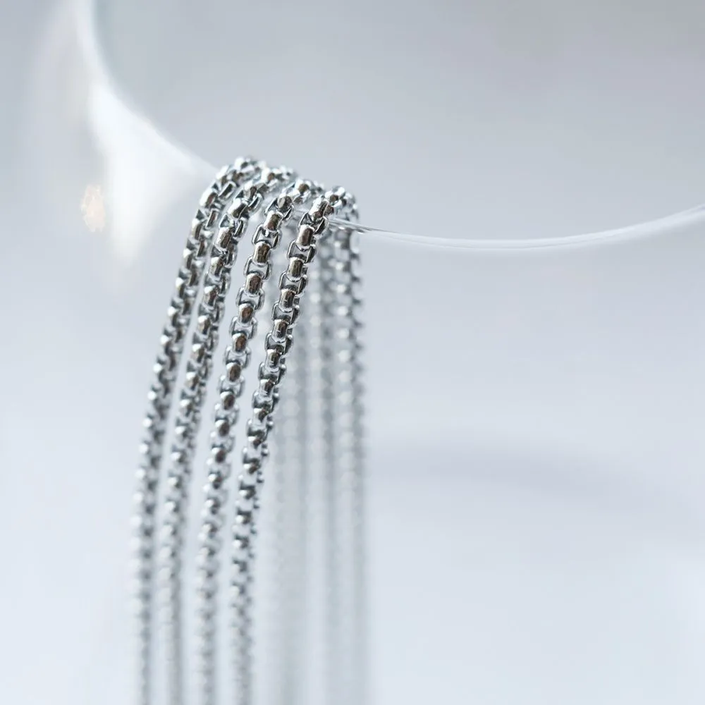 цепочка "венецианская цепь 304", цвет стальной, звено 2x2x1 мм