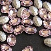 Кабошон стекло Кристалл, овальный, цвет Lt.Pink, 14х10 мм
