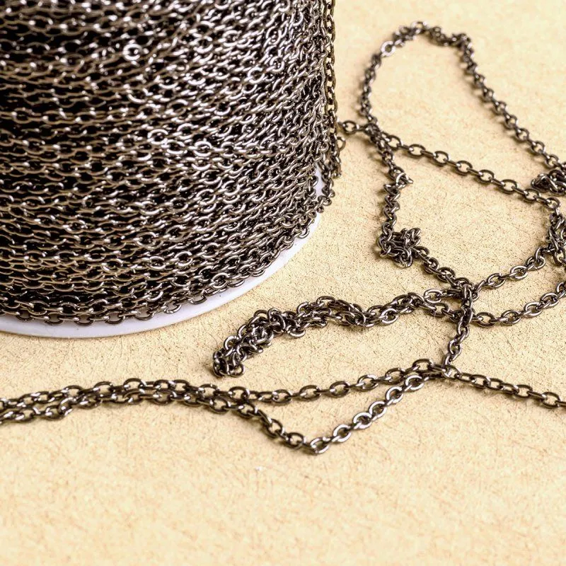 цепочка "кросс", цвет черный, звено 3x2x0.5 мм