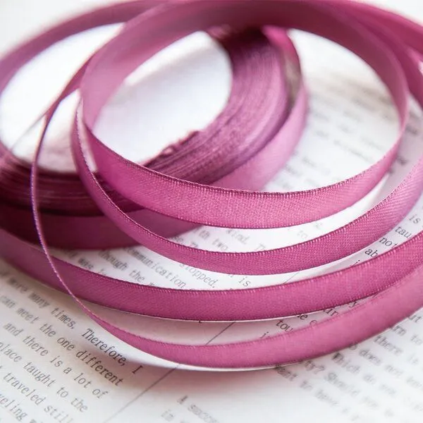 лента, атлас, цвет сливовый, ширина 10 мм ленты