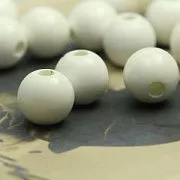 Бусина, стекло 10, цвет белый, 10 мм