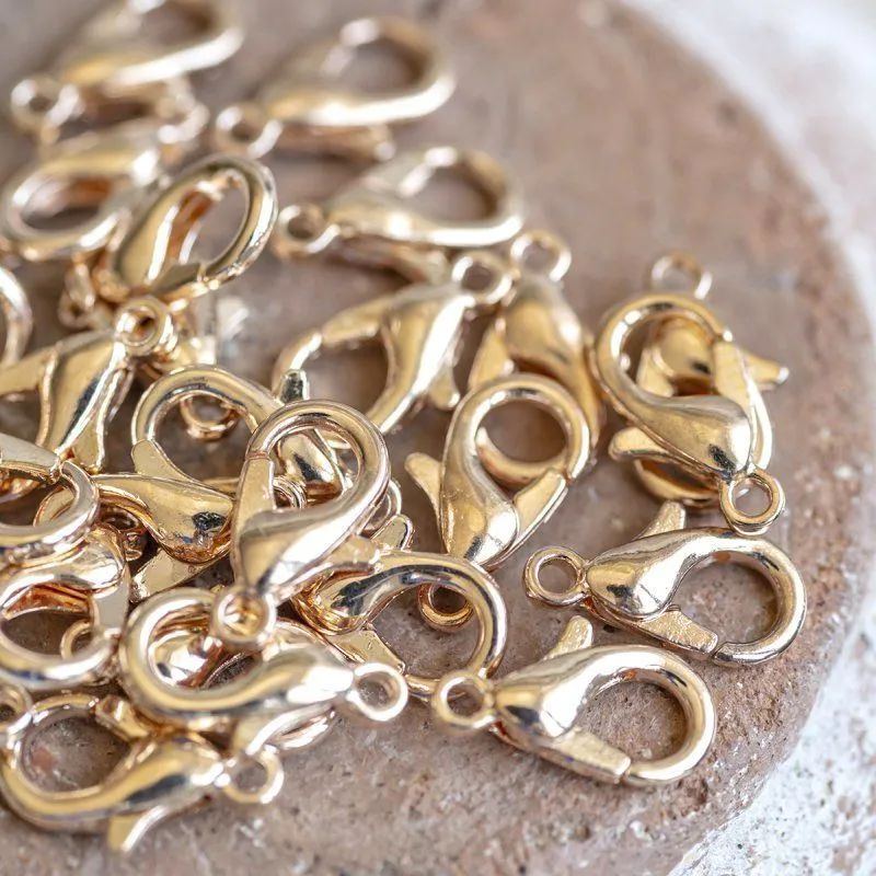 Замочки замочек-лобстер, цвет золото розовое, 6х10 мм