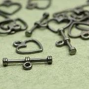 Тоггл "Сердечко", цвет черный, 12х14 мм