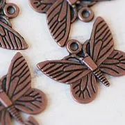 Подвеска металлическая "Бабочка", цвет красная медь, 16х22х2 мм