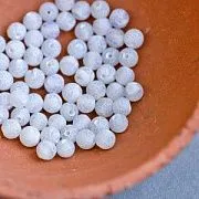 Бусина агат 6, морозная с трещинками, цвет белый, 6 мм (стренд 18 шт.)