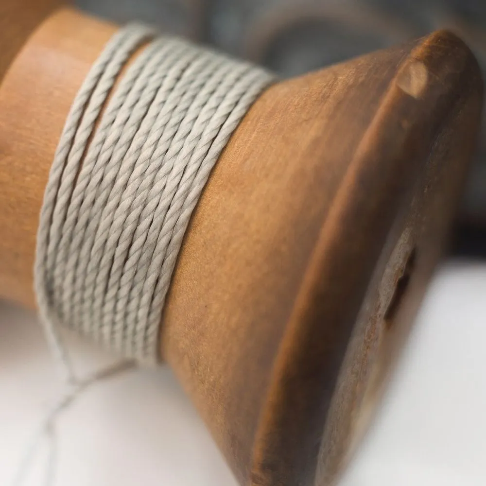 шнур витой из полиэстера, вощеный, цвет серый, 1 мм