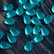 Стразы пришивные "Капля", акрил, цвет аквамарин, 15х9х6 мм