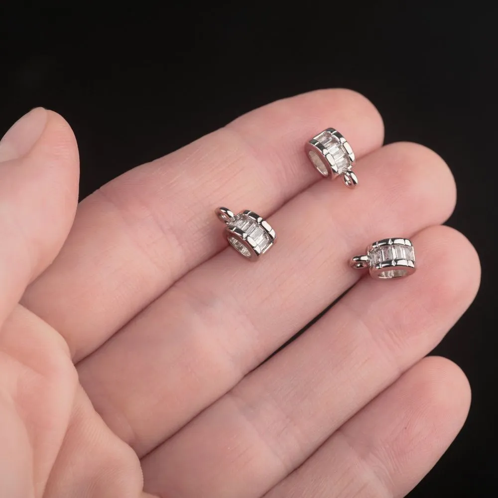 бейл "грид", покрытие платина/циркон, 9.5x4x5 мм