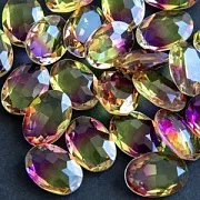 Кабошон стекло Кристалл, овальный, цвет Turmaline #9, 18х13 мм