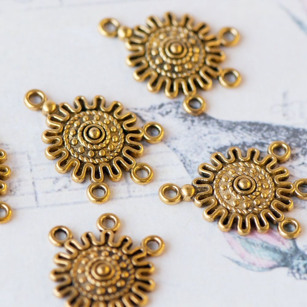 коннектор "клякса", цвет золото, 27х18х3 мм