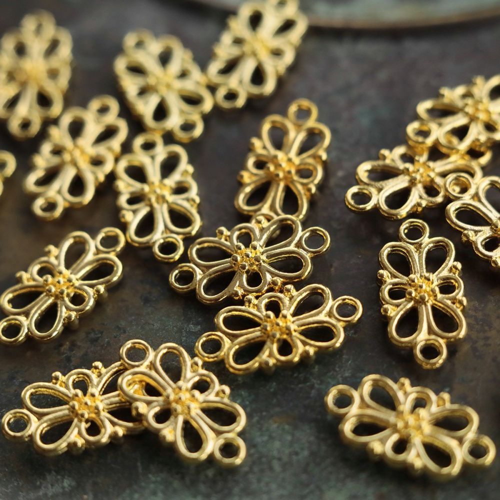 коннектор "симона", цвет золото, 16х8х3.5 мм