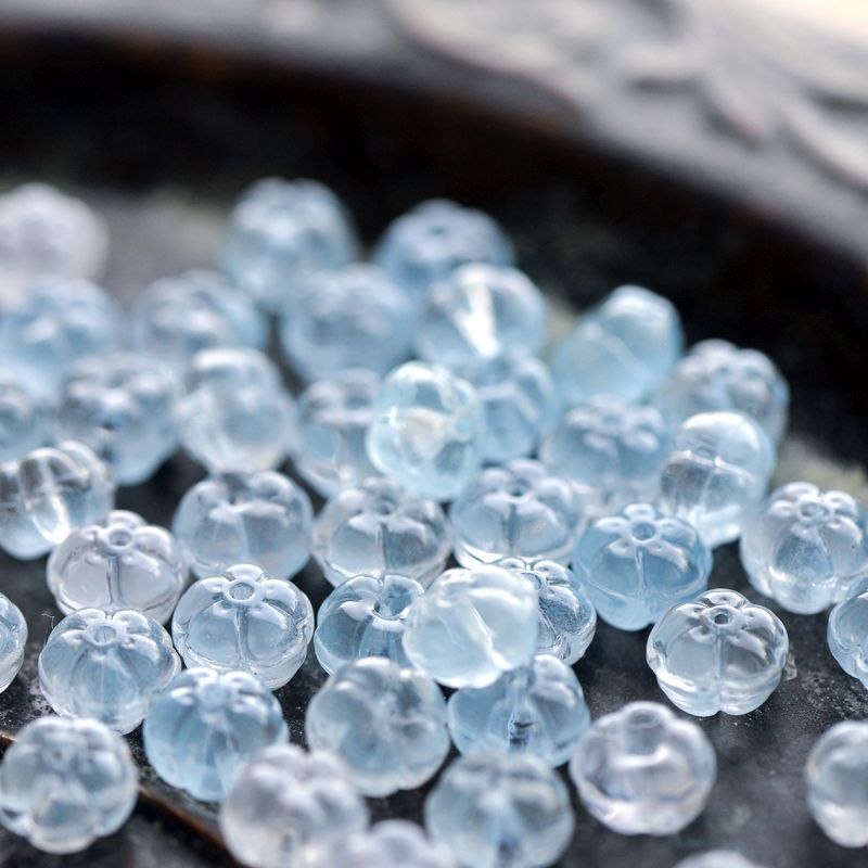 бусина "незабудка jelly", стекло, цвет голубой, 10x10x6.5 мм