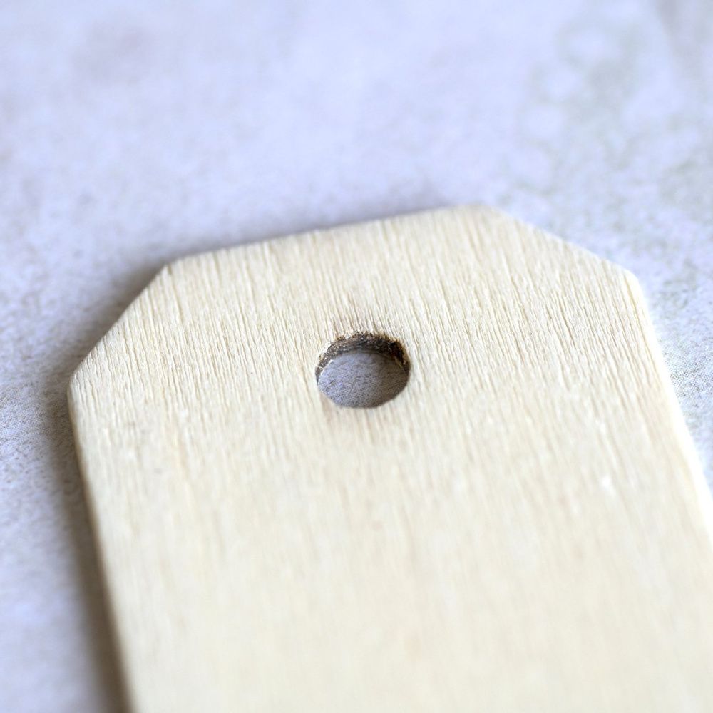 подвеска-бирка деревянная "бланк", цвет отбеленный, 56x31x2 мм